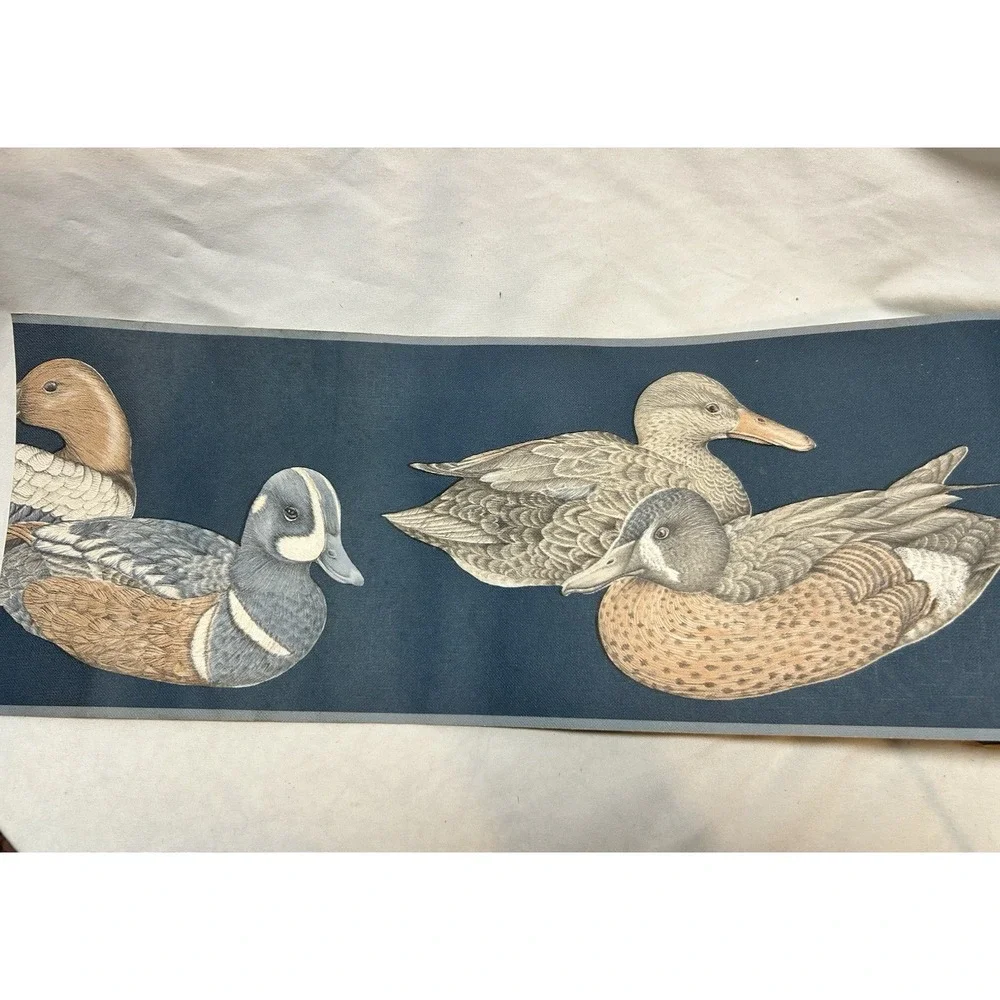 VTG 90s Ducks Wallpaper Border Pre-pasted 16 Feet New Old Stock